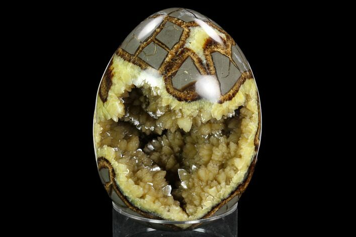 Calcite Crystal Filled Septarian Geode Egg - Utah #123848
